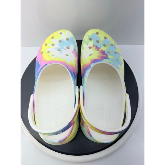 Crocs Platform Classic Womens Size 10 Tie Dye Comfort Slip On Clogs 207151 Shoes - Picture 7 of 10